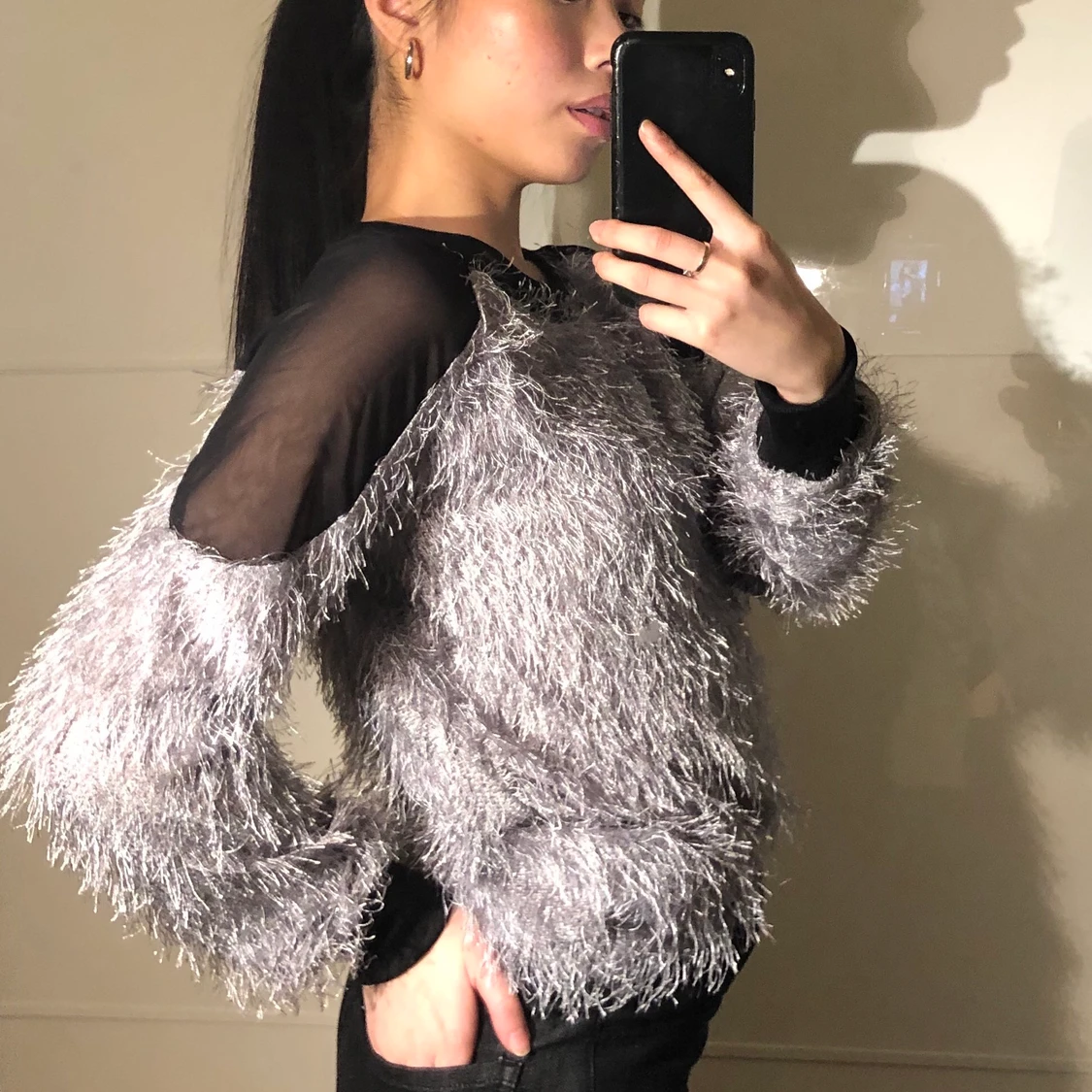 NY Tröja grå stickat 