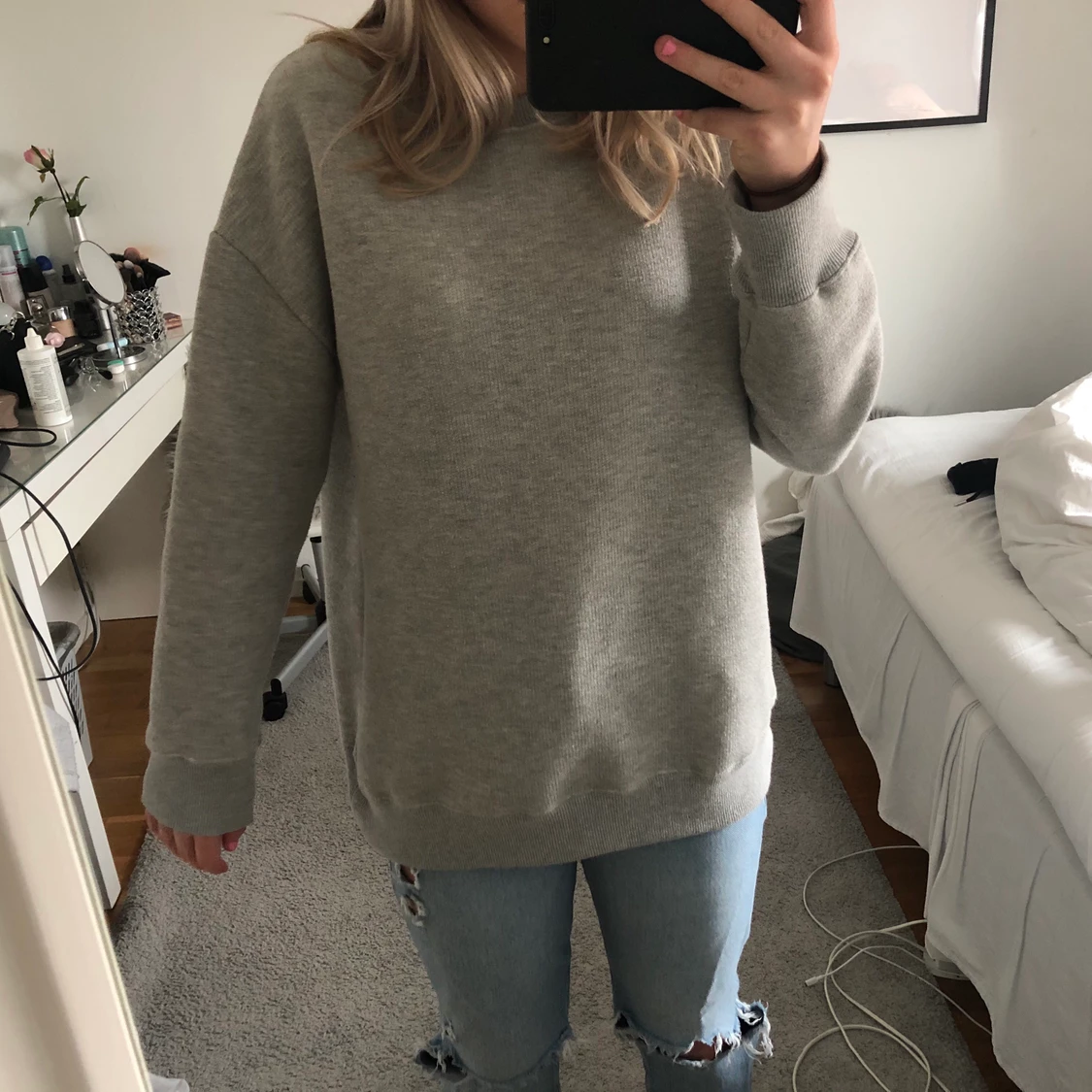 Grå oversized sweatshirt - 90