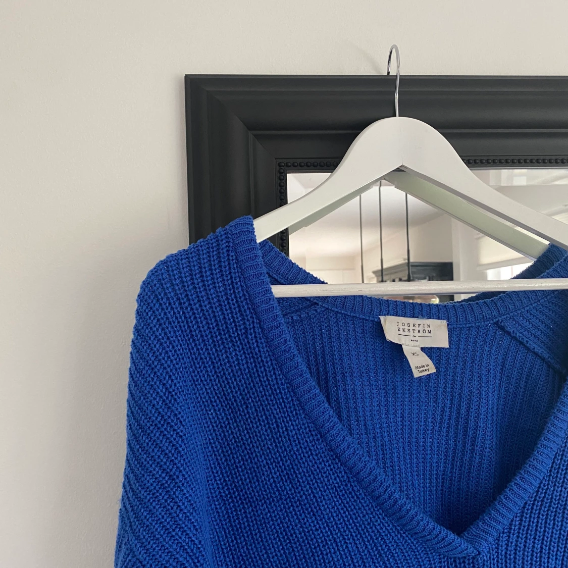 Blå stickad tröja, XS - 91