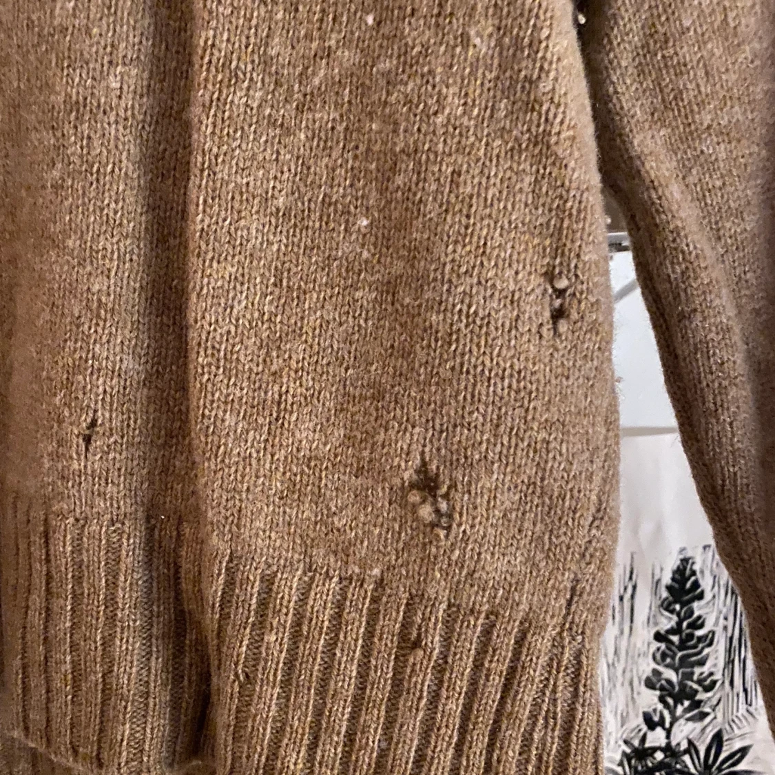 Beige stickad tröja  - 91