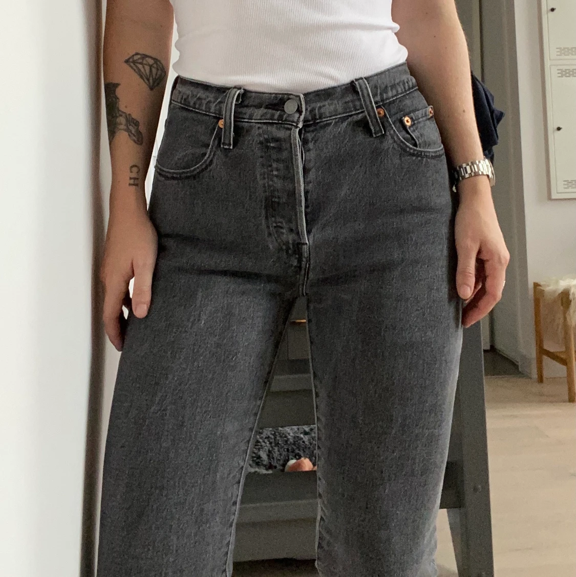 Gråa Levis 501 W25 L28 - 90