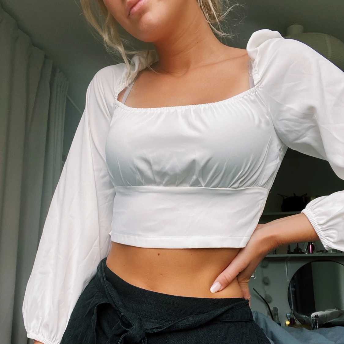 Jättefin vit blus/tröja - 90