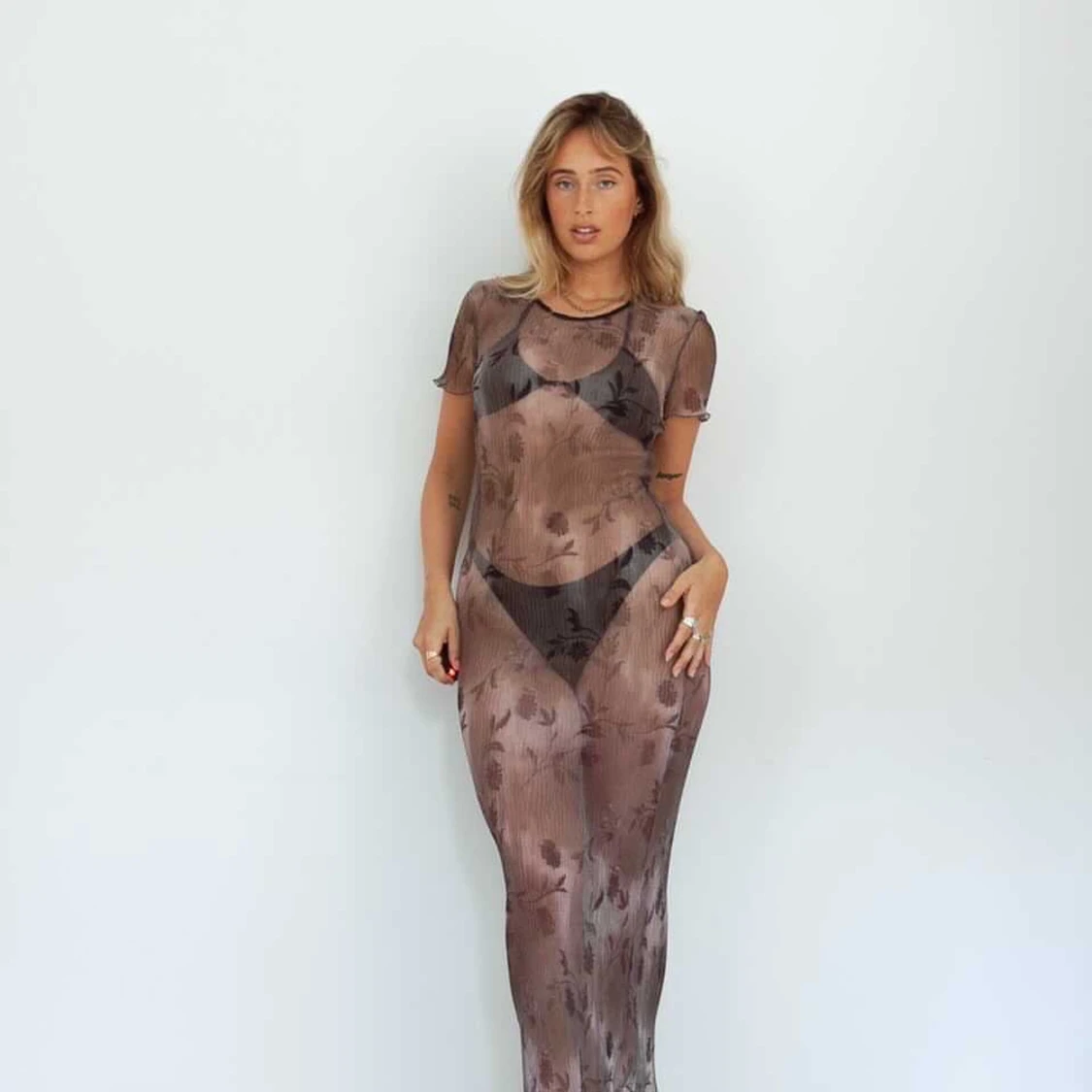 Palmerbrace vintage mesh klänning 