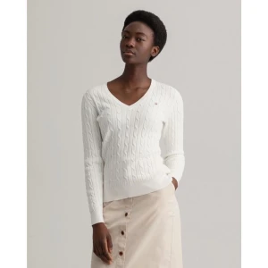 Vit stickad v-ringad gant tröja - Knappt använd, jätte bra skick