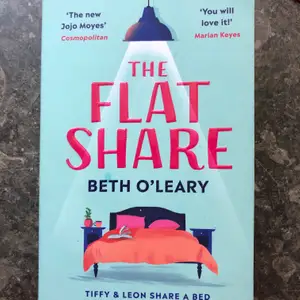 selling “the flat share” in english! read once and in perfectly new condition. bought at Akademibokhandeln for 199