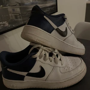 Nike skor i stl 38/39 - Super snygga limited edition Nike skor köpte för ca 1 år sedan! Finns ej att köpa längre. Marin blå siden tyg på baksida av skorna. Skorna är i storleken 38 men passar även än med stl 39. Buda i komentarerna💕