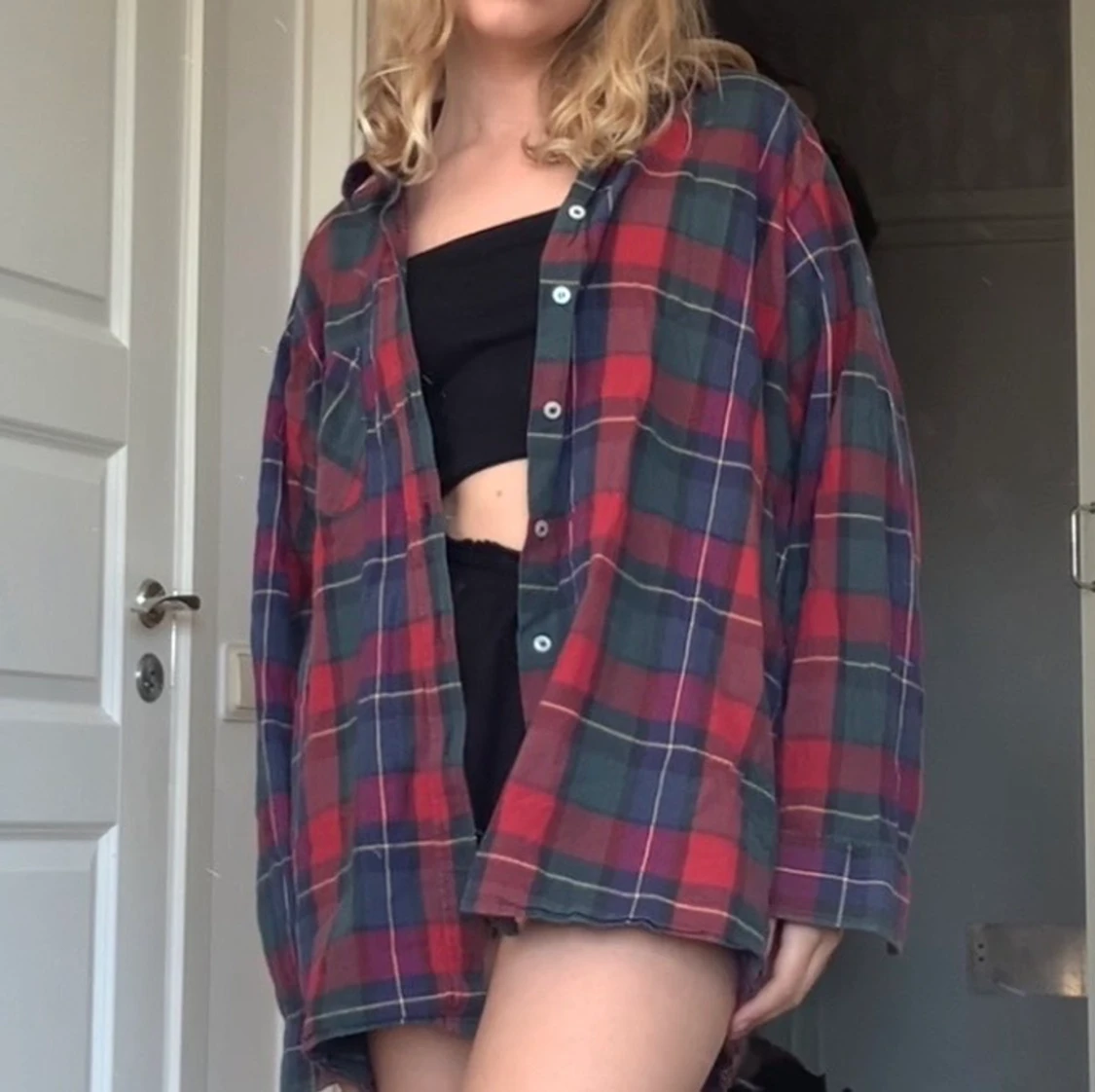 Oversized flanellskjorta