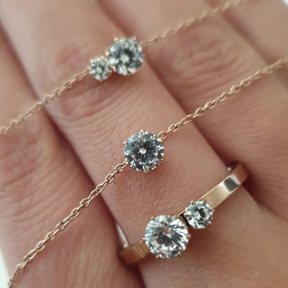 EDBLAD set, roséguldpläterat  - 90