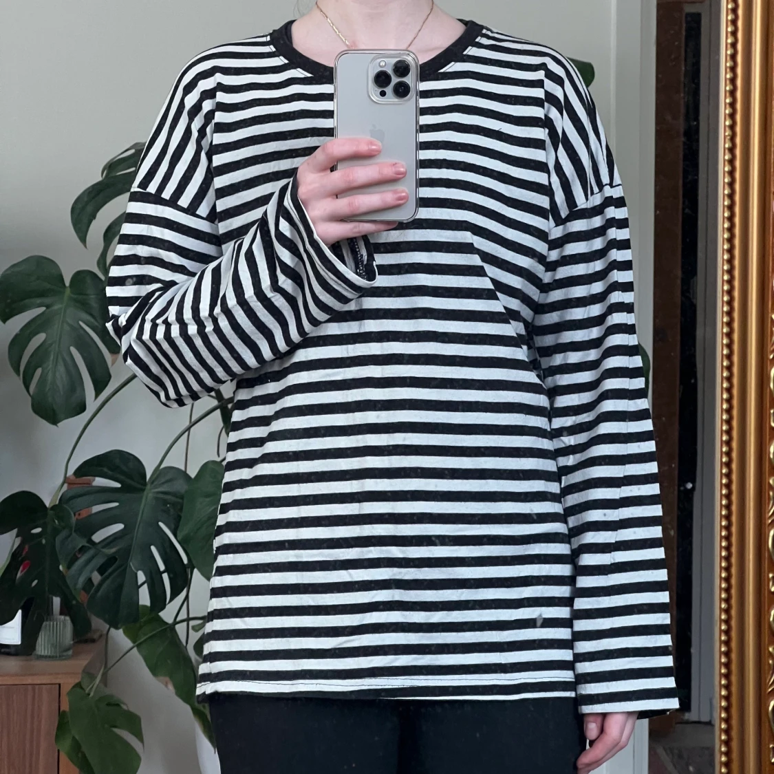 Långärmad randig topp onesize