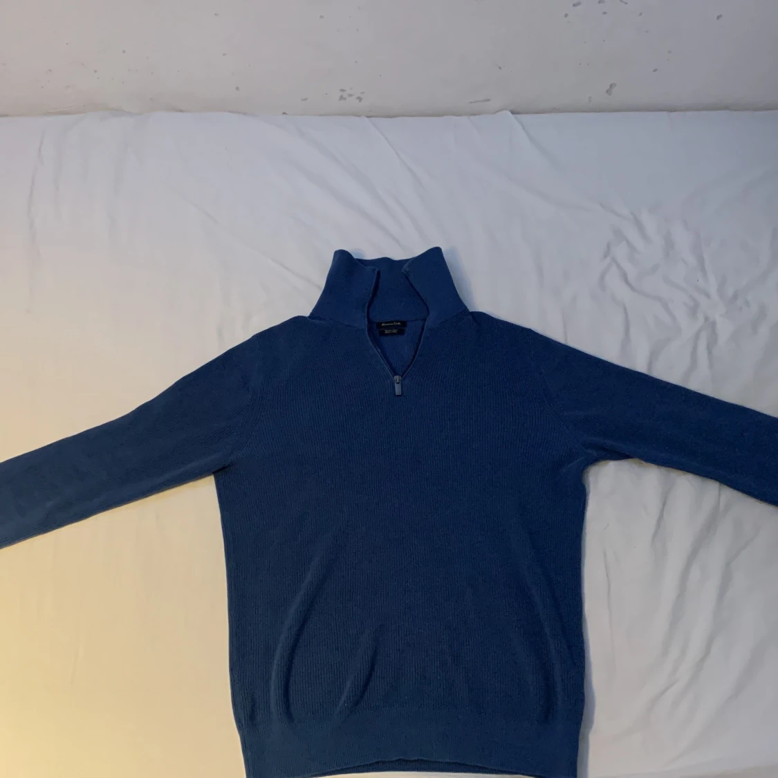 Massimo Dutti Zip Tröja Blå