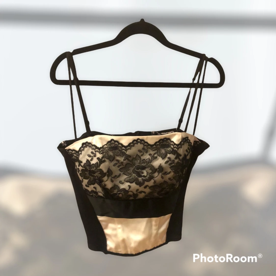 Korsett topp med satin 