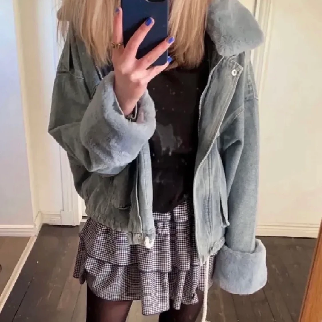 Jeansjacka med päls