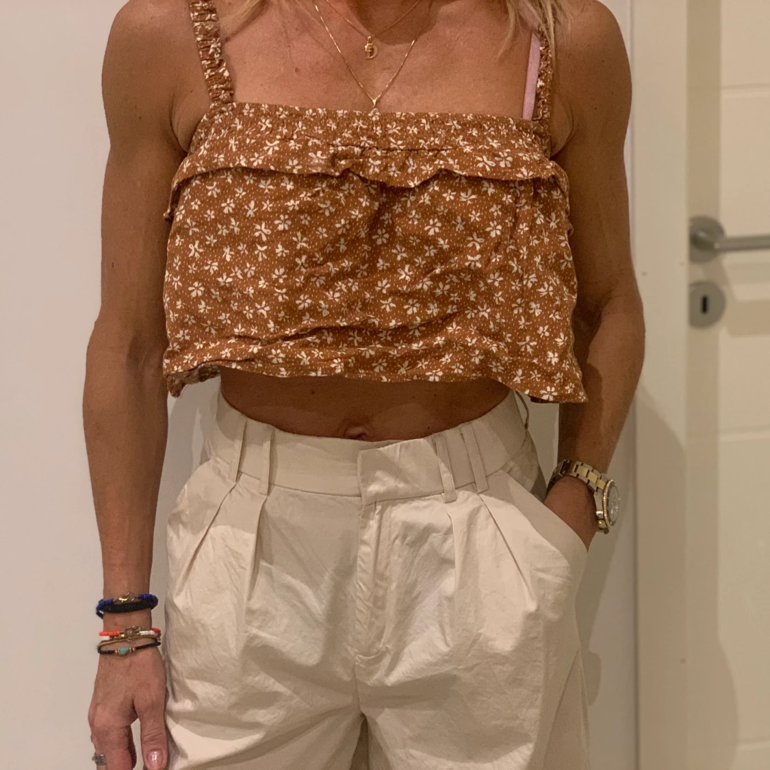 Brunt croppat linne - 90