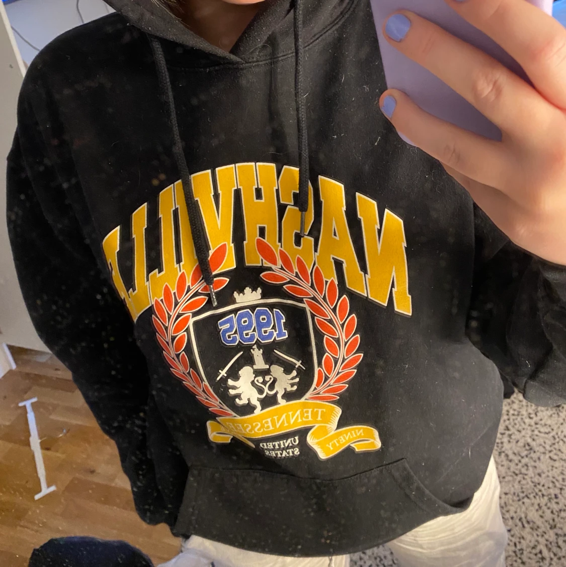 Hoodie med tryck - 90