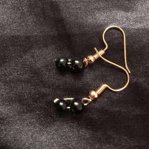 Örhängen  - Ett par fina örhängen i svart .