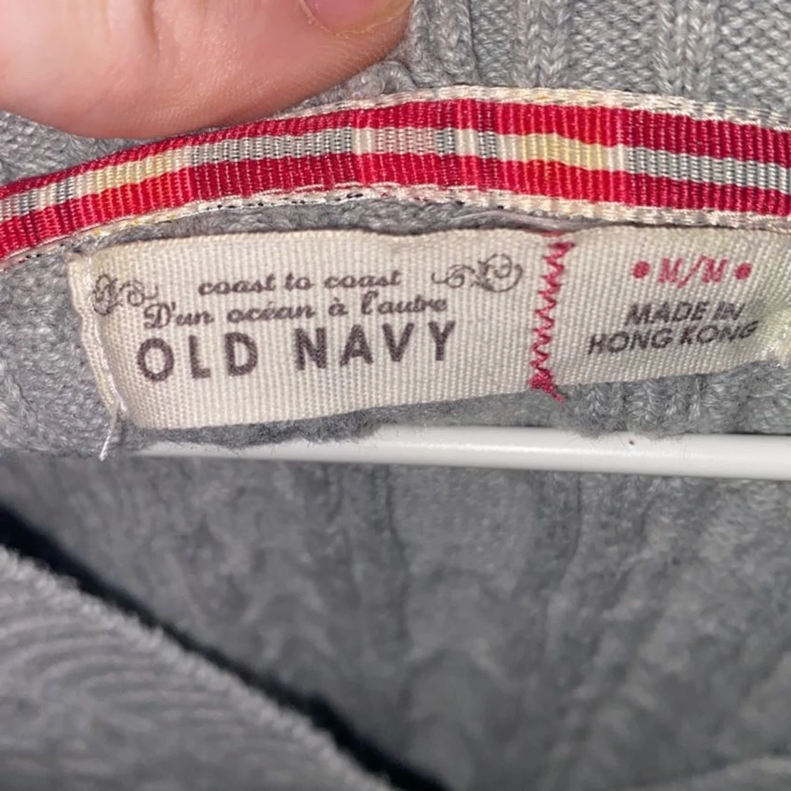 Grå stickad tröja - 90