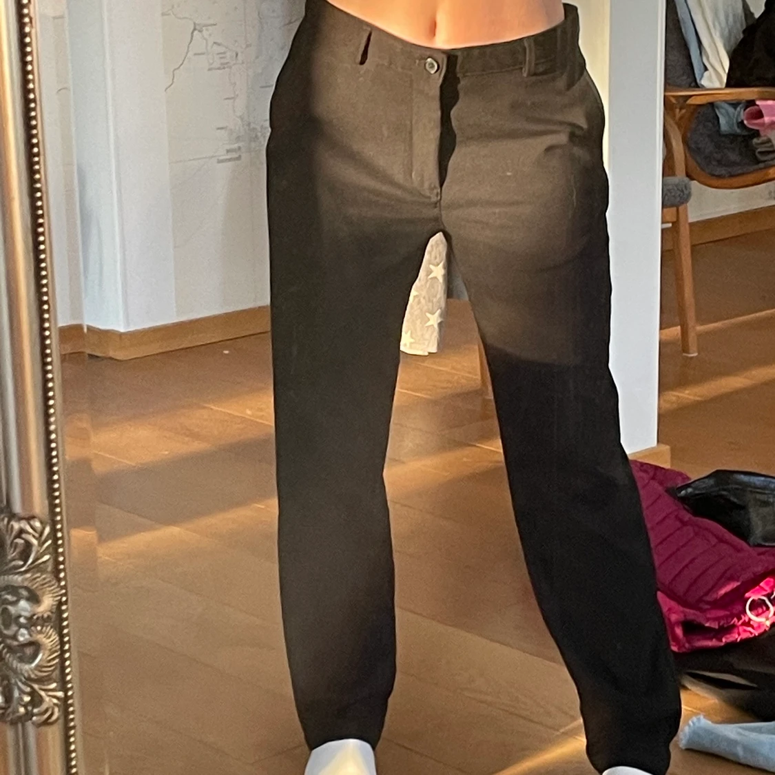 Oversized lågmidjade kostymbyxor - 91