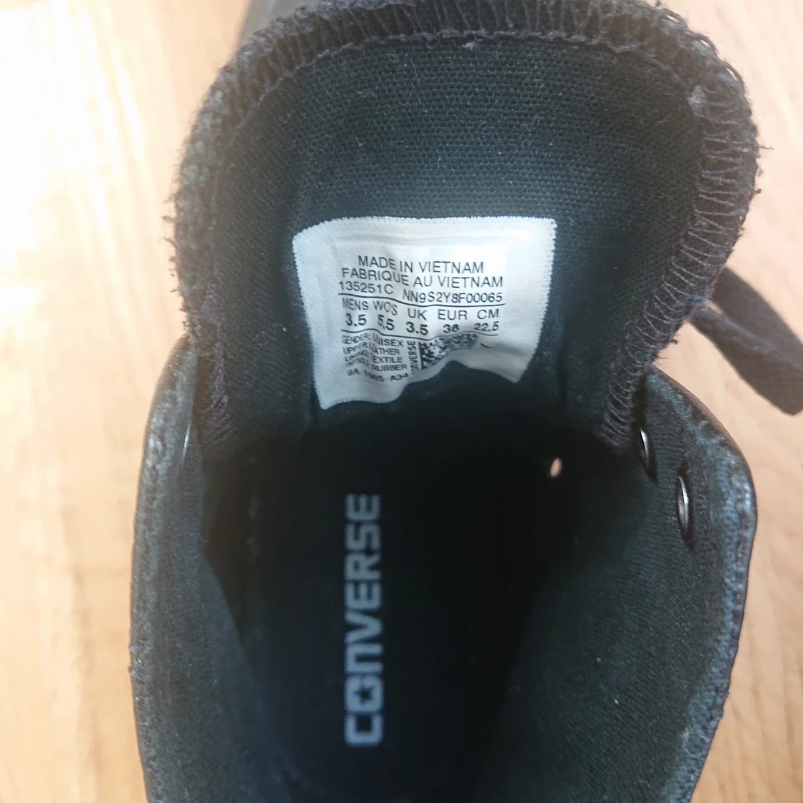 Converse black leather high top sneakers - 91