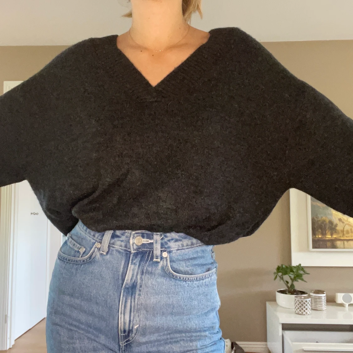 Grå mjuk tröja - 90