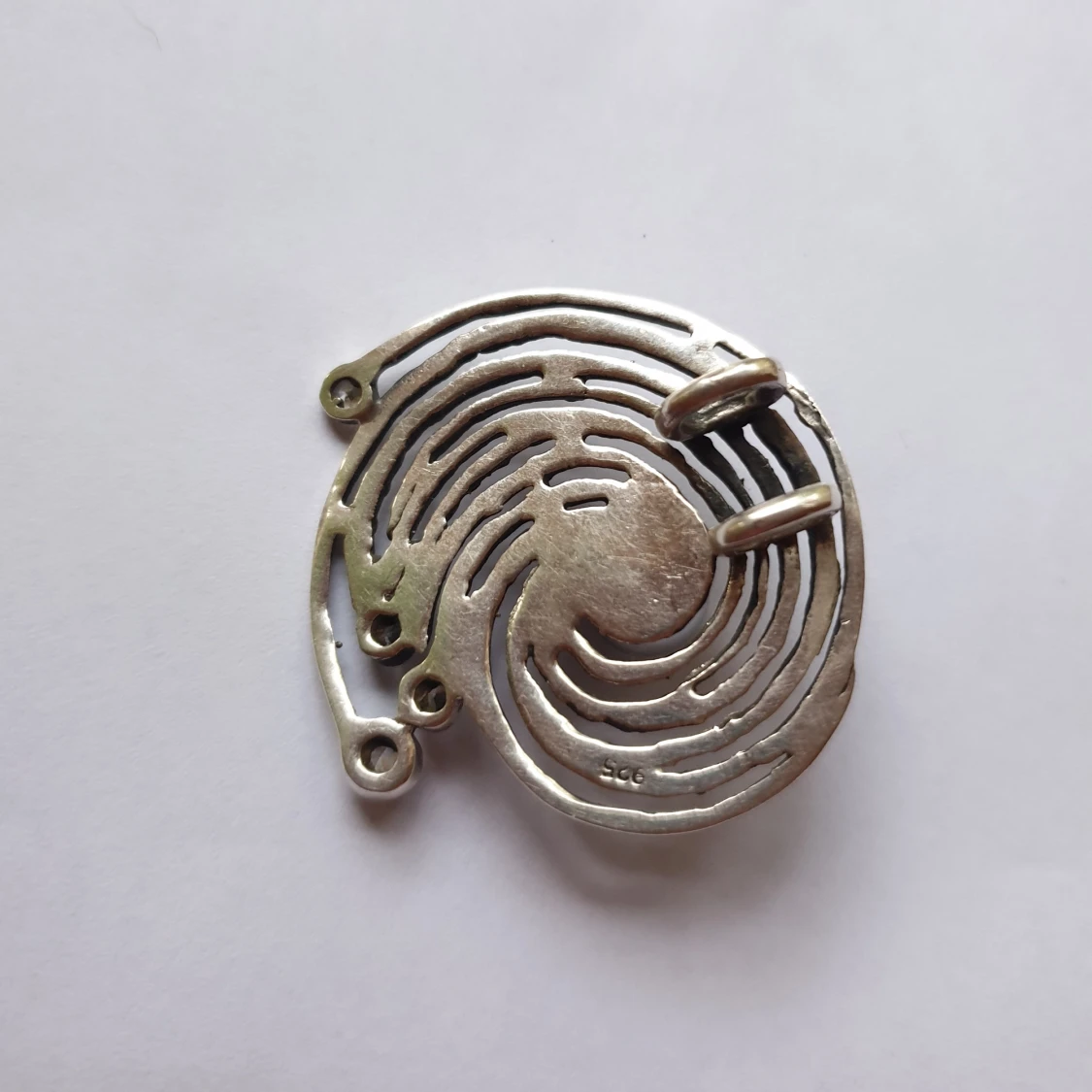 Snyggt äkta 925 silver hänge med pårla - 91