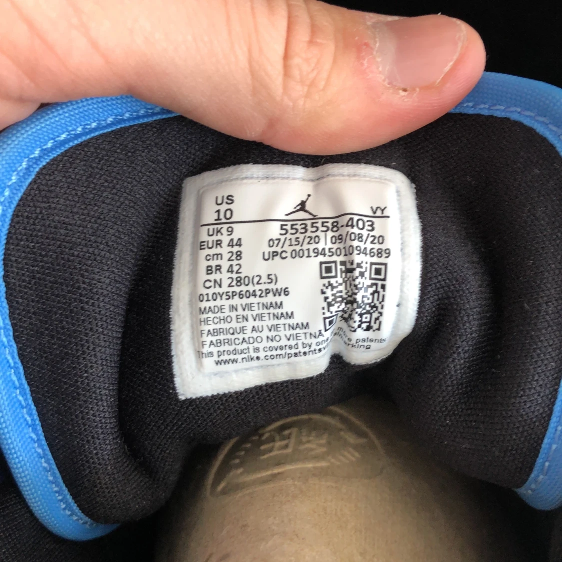 Jordan 1 low university blue  - 91