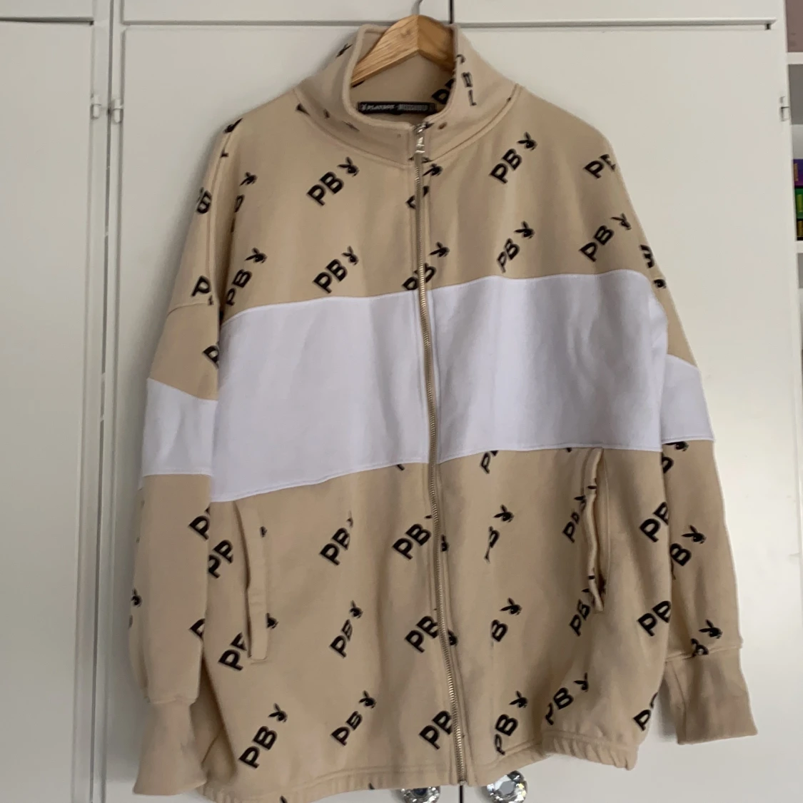 Missguided x Playboy oversized zip hoodie