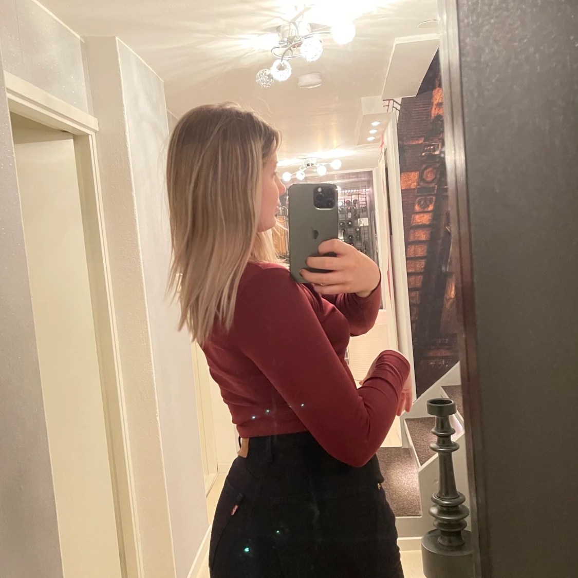 Vinröd topp i storlek S - 91