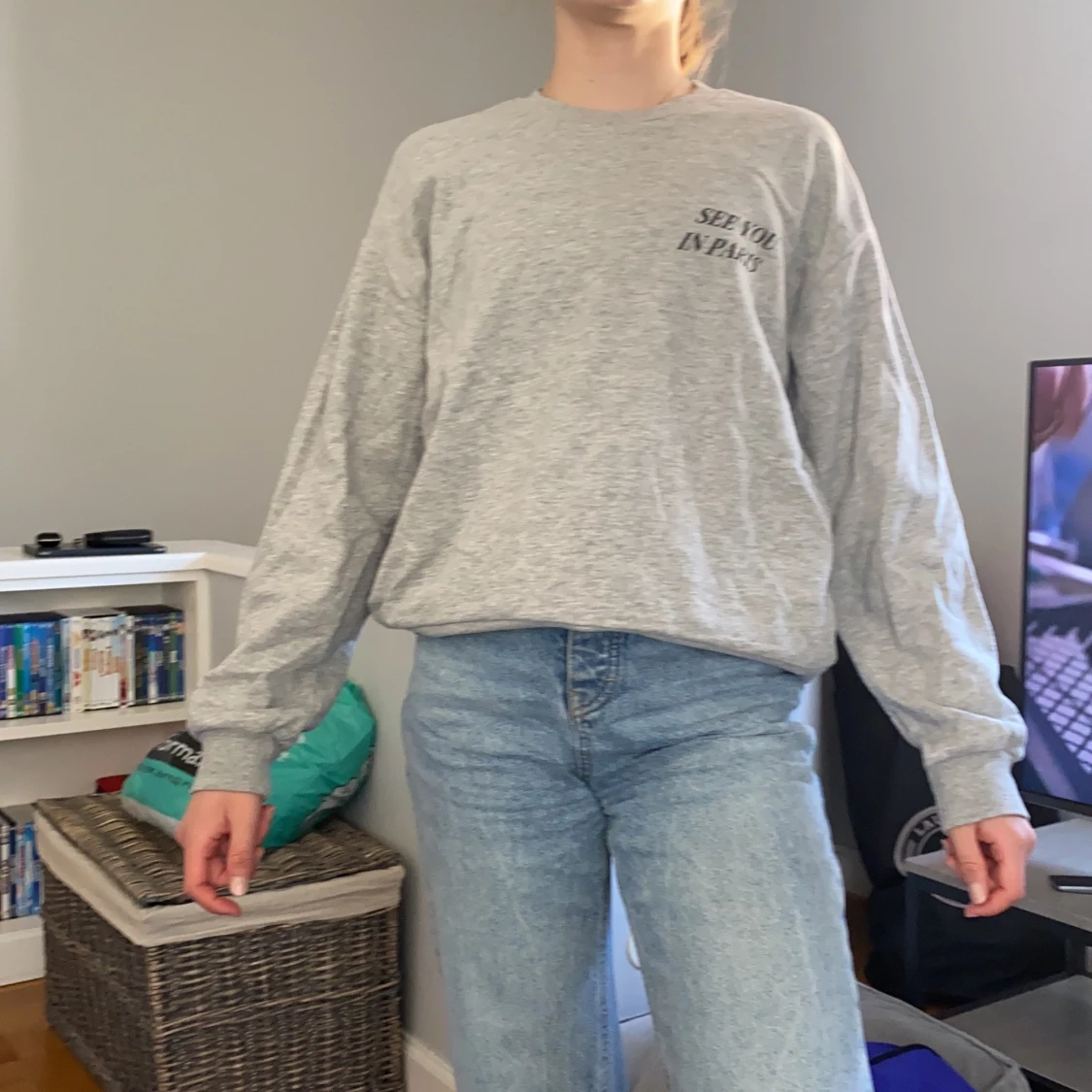 Bershka grå hoodie XS 