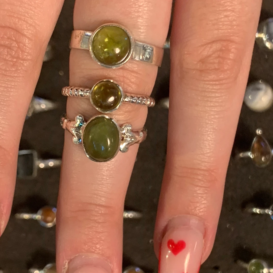 Silverringar i peridot 🪴🫒 - 90