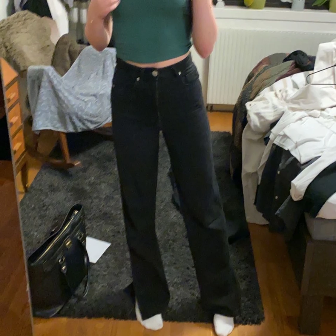 Svarta jeans med slits - 90