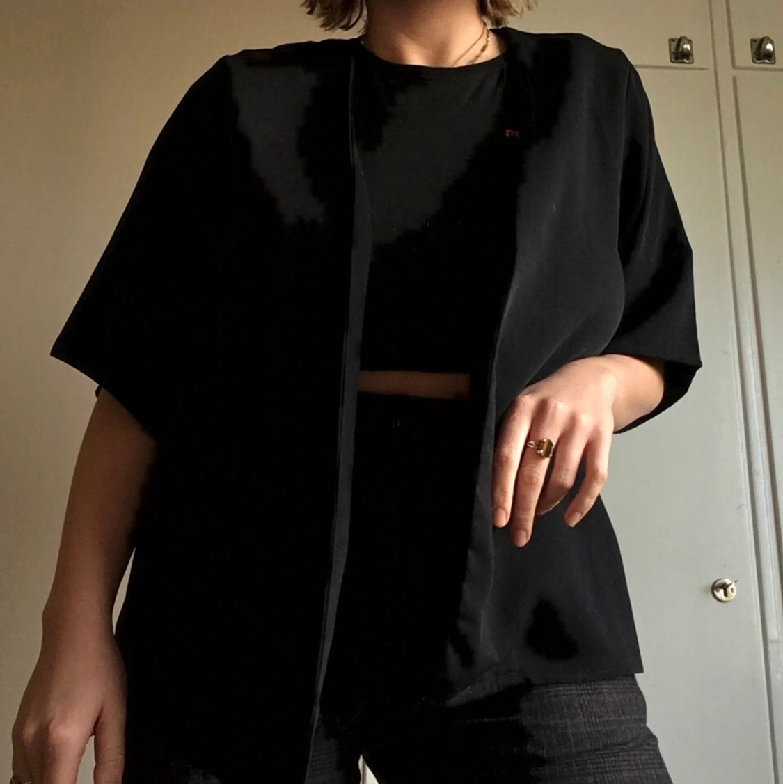 Svart overshirt/kavaj - 90