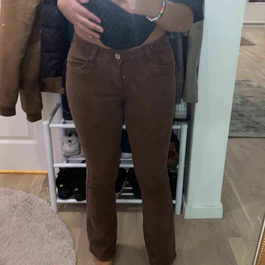 Lågmidjade bruna jeans  - 91