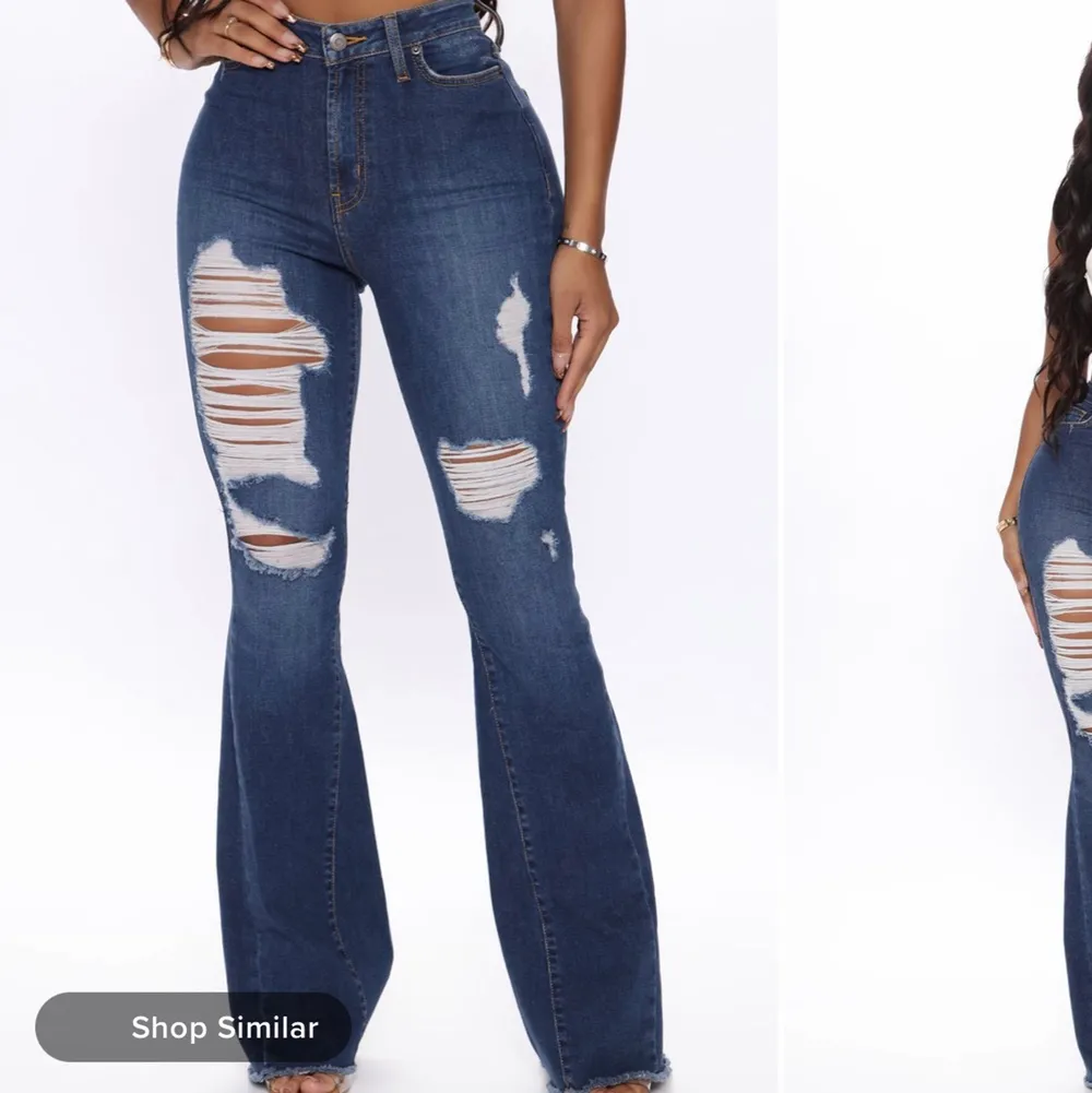 Har två st par jeans helt nya ena är bara testad. Kom privat för fler bilder. Har en strl s och m. 350kr/st. Köparen står för frakt. Jeans & Byxor.