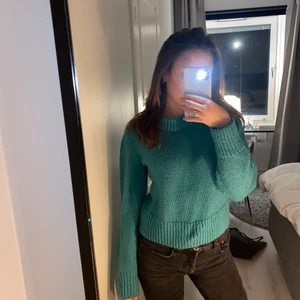 stickad grön tröja - stickad grön tröja från lindex. på bilderna ser den blå ut men den är grön i verkligheten!! frakt tillkommer💚💚