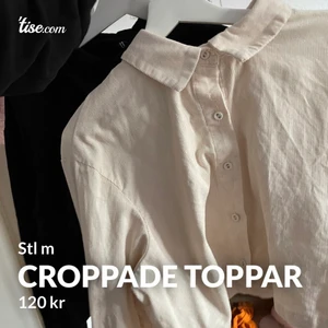 Croppade toppar i stl M - Helt oanvända croppade toppar i Manchester tyg i stl M. Pris 80kr styck eller 120kr för båda! 🌸🌸