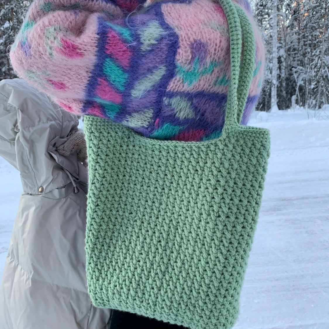 Handgjord virkad väska - 91