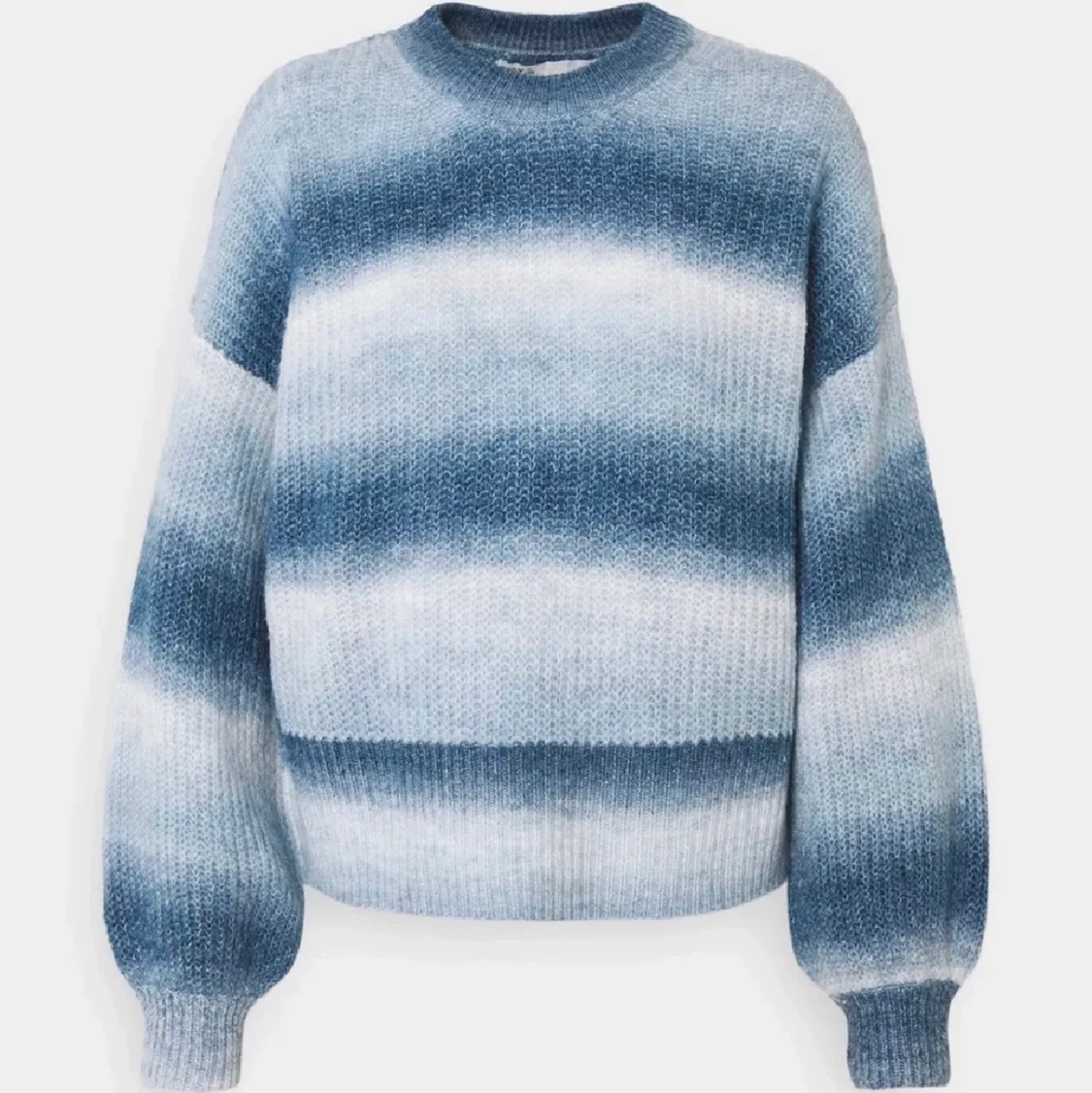 Blå stickad tröja - 90