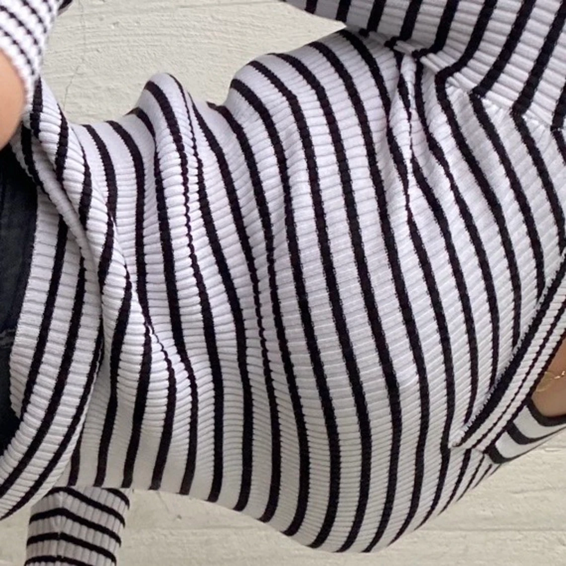 Ribbad randig top - 91