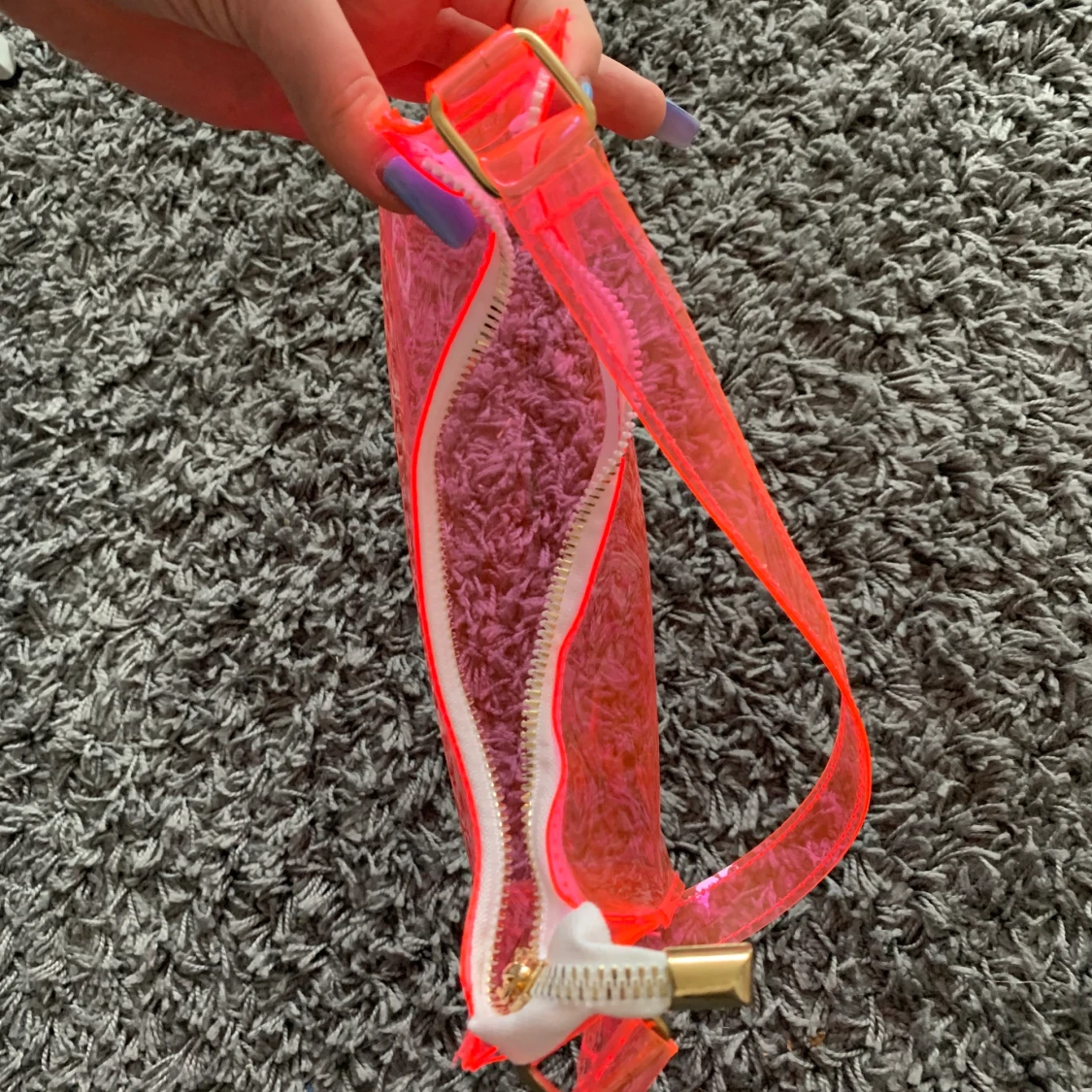 Rosa genomskinlig alexväska  - 90