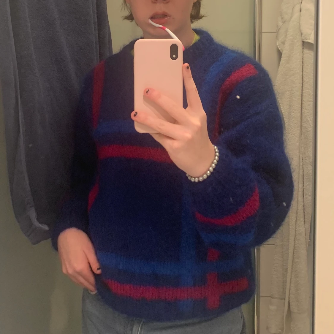 Mjuk stickad vintage tröja