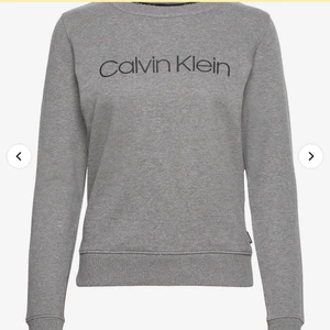 Calvin Klein Sweater  - Grå sweater från Calvin Klein! Använd ett fåtal gånger och passar så snyggt tillsammans med en skjorta! Klassisk enkel och användbar i många tillfällen. Storlek M, svart logga över bröstet och grå till färgen!