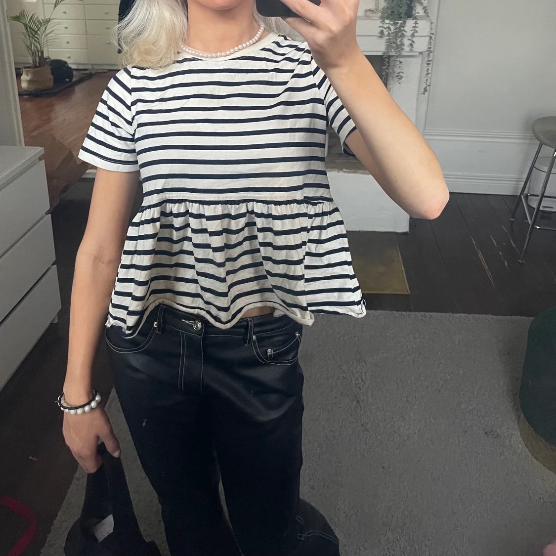 Kombinerad t-shirt med peplum