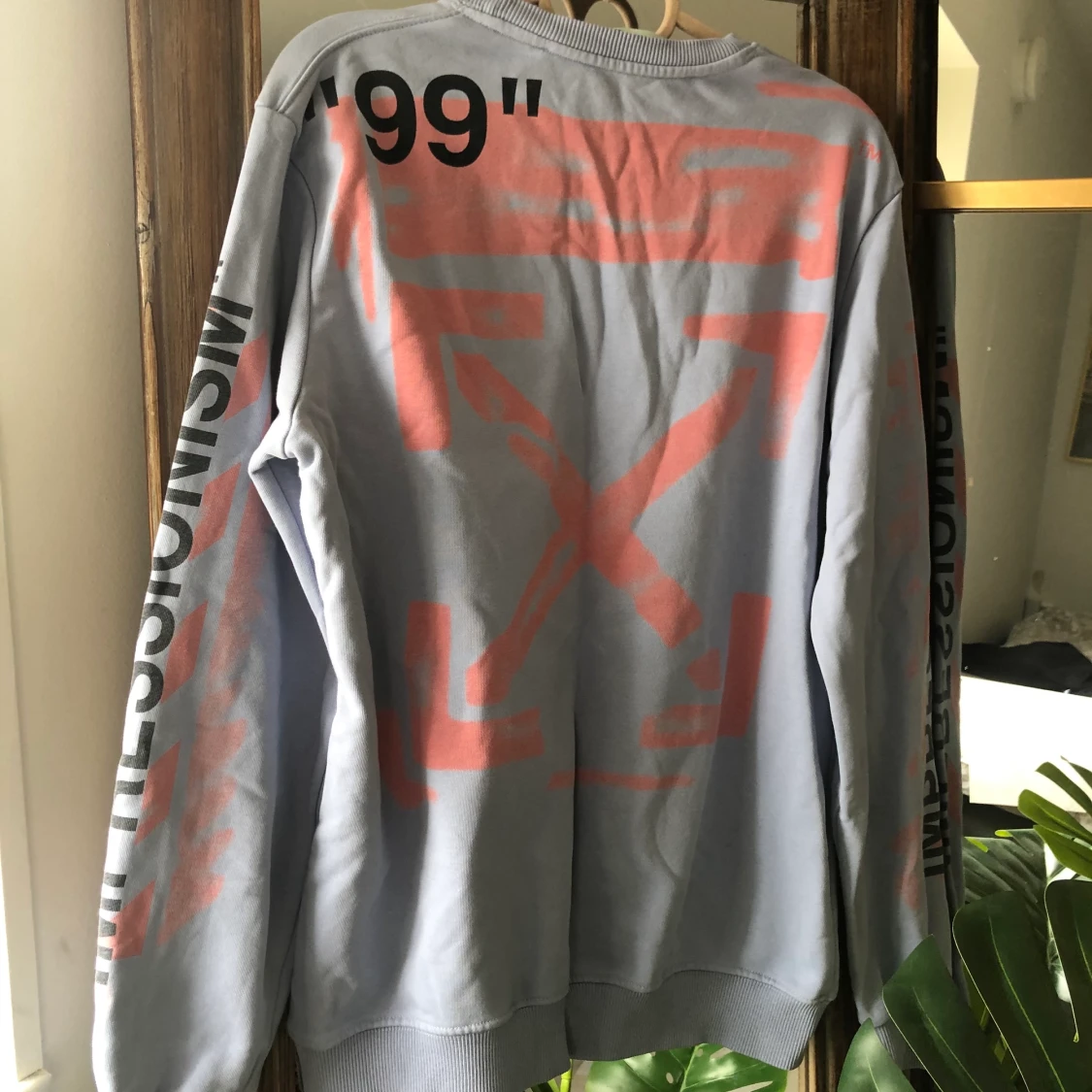 fake oversize  OFF-WHITE tröja blå - 90