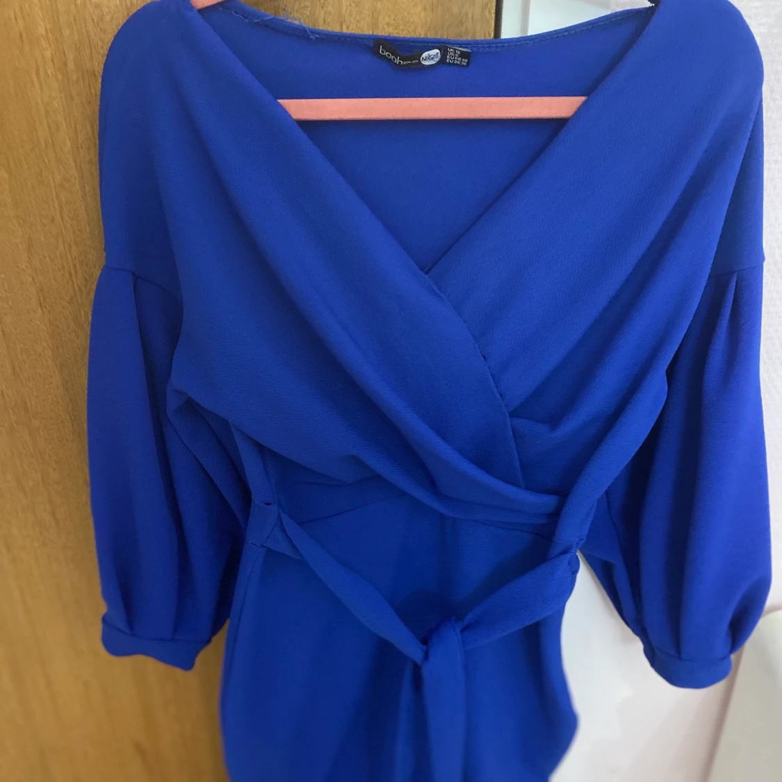 Blå omlottklänning - 90