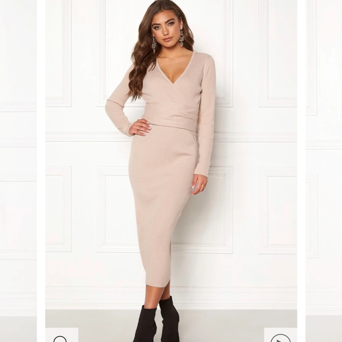 Ribbad klänning bubbelroom  - 90