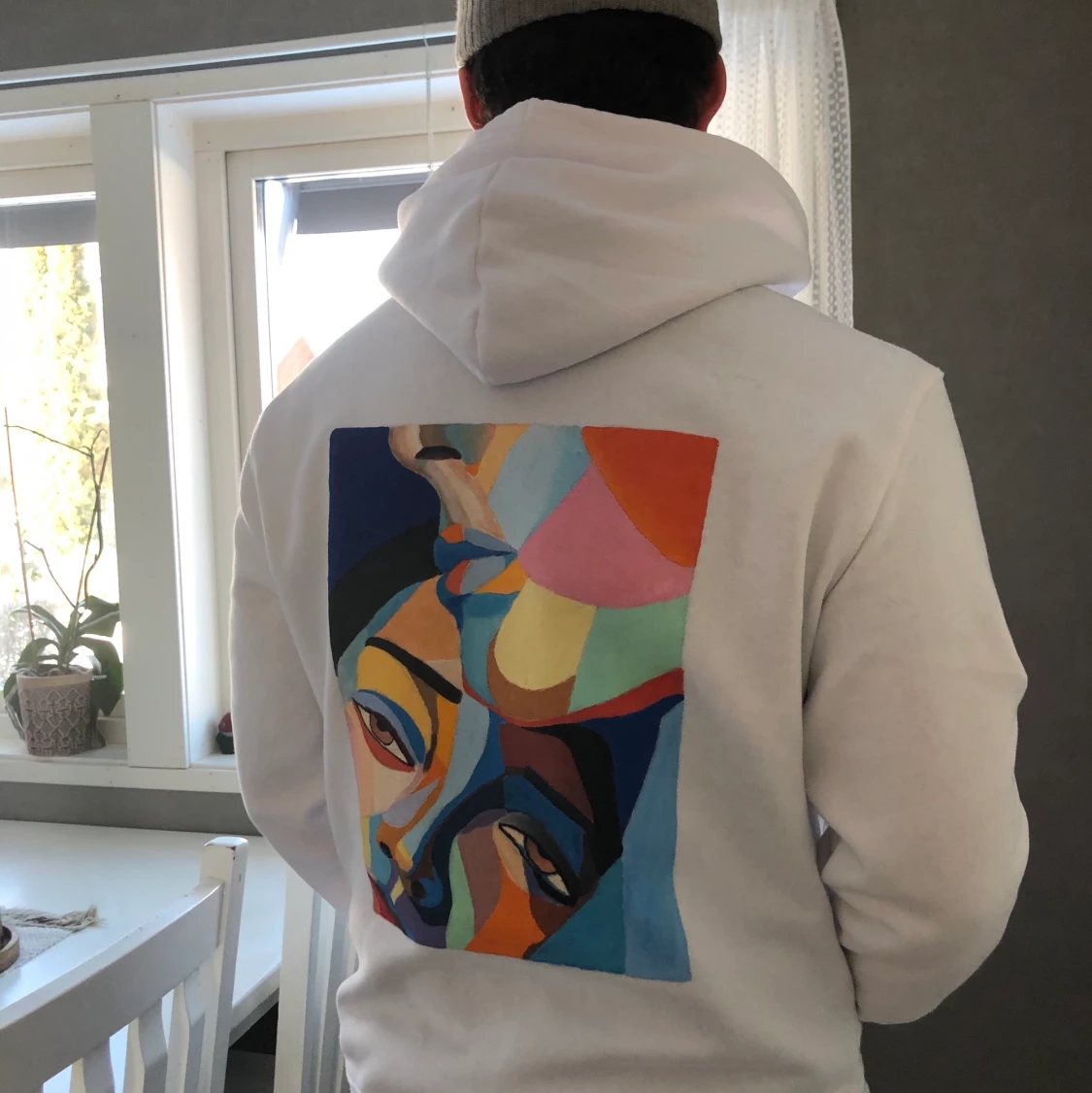 Målad hoddie💙💜