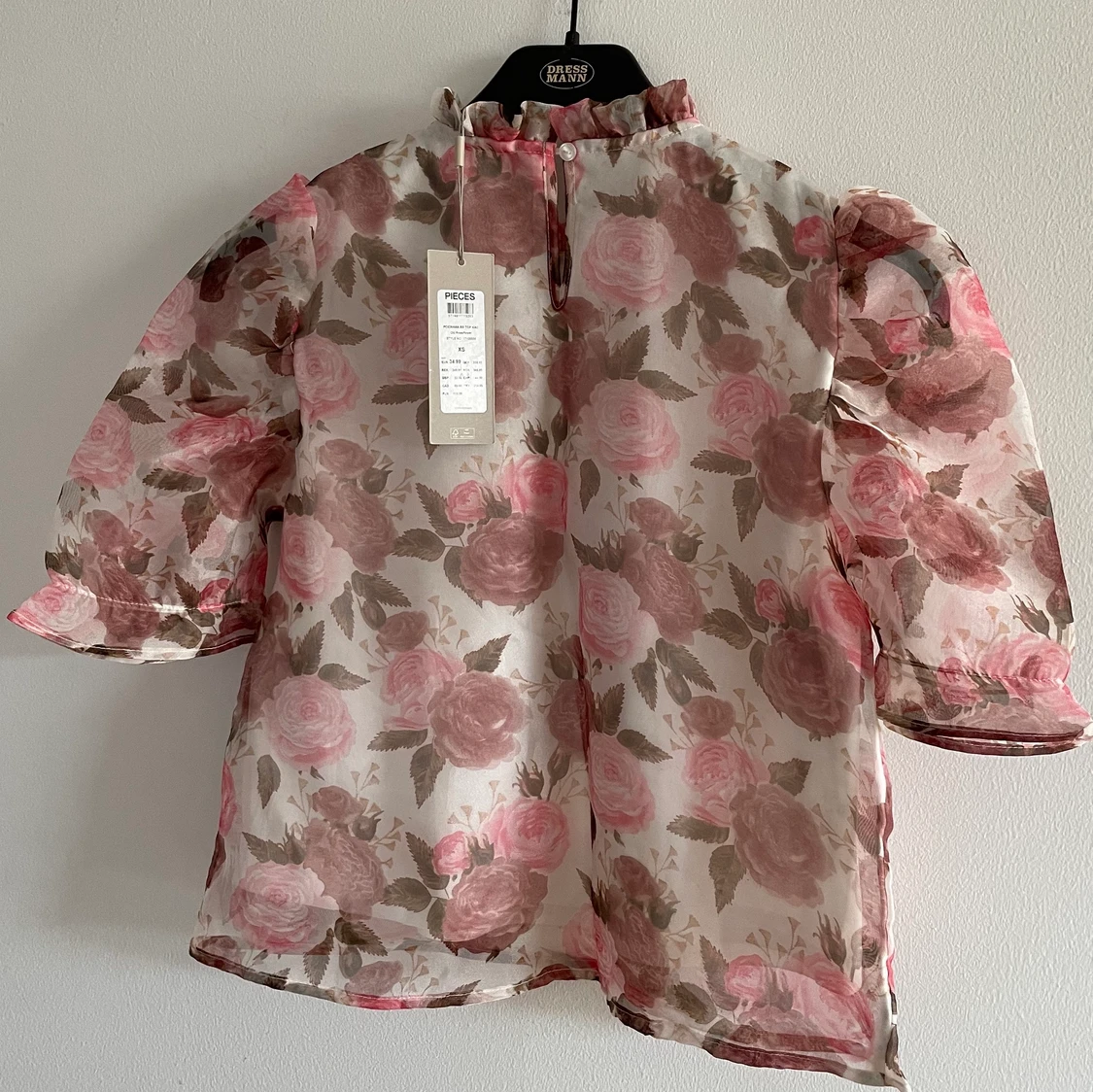 Blommig tyll-topp - 90