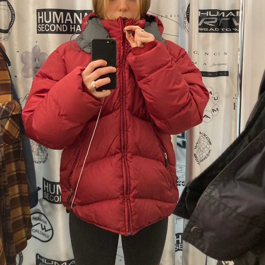 Röd oversize puffer jacket - 90