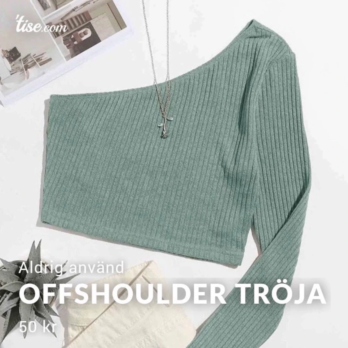 Grön offshoulder topp