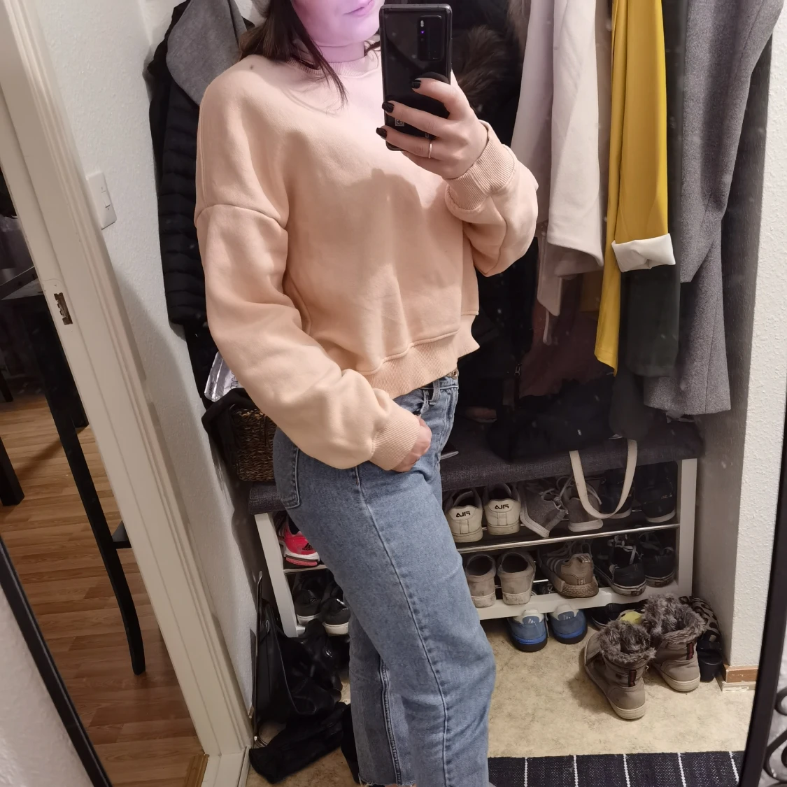 Beige/ljusrosa tröja - 90